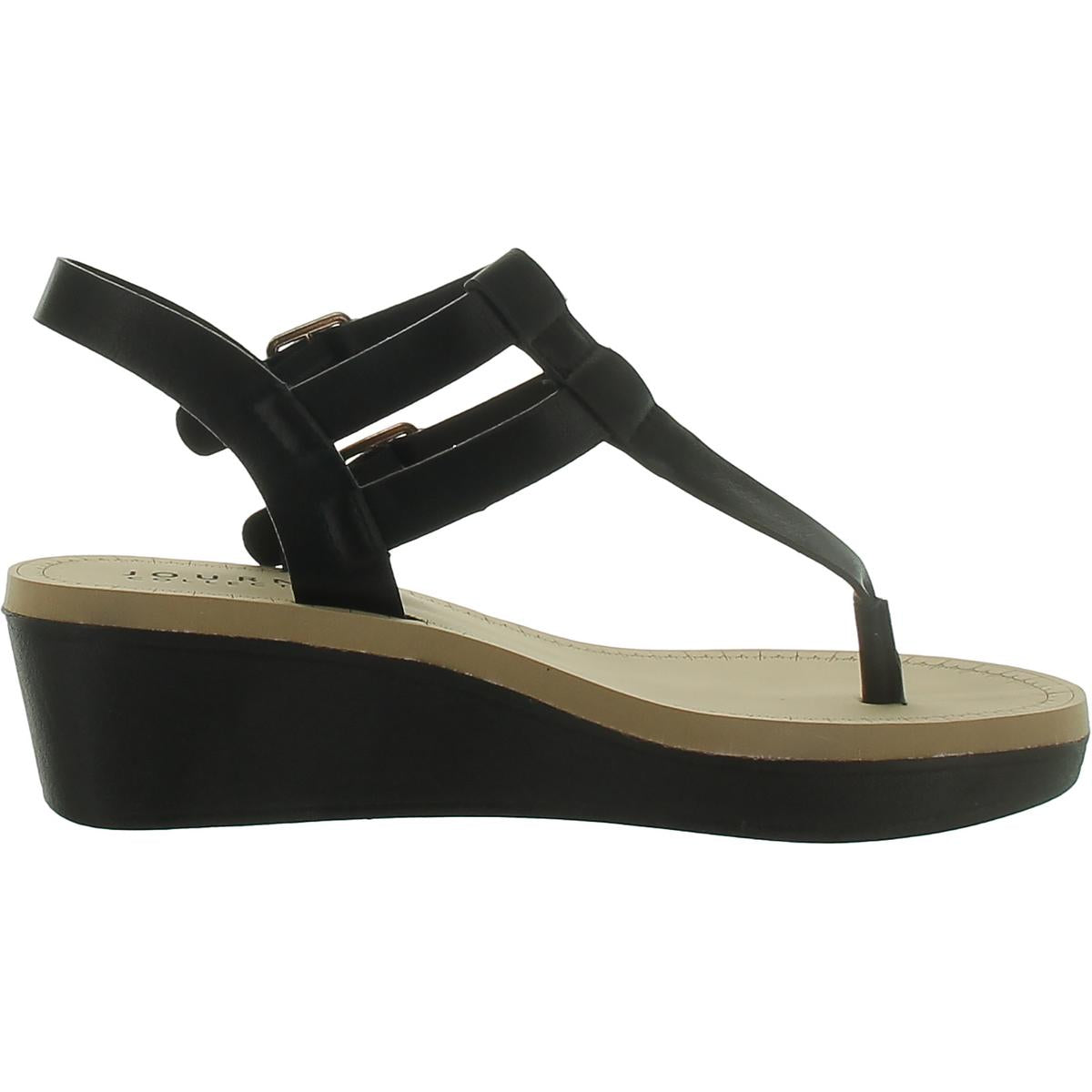 Schwarze Leder Pumps von Kunstleder – Keilsandalen