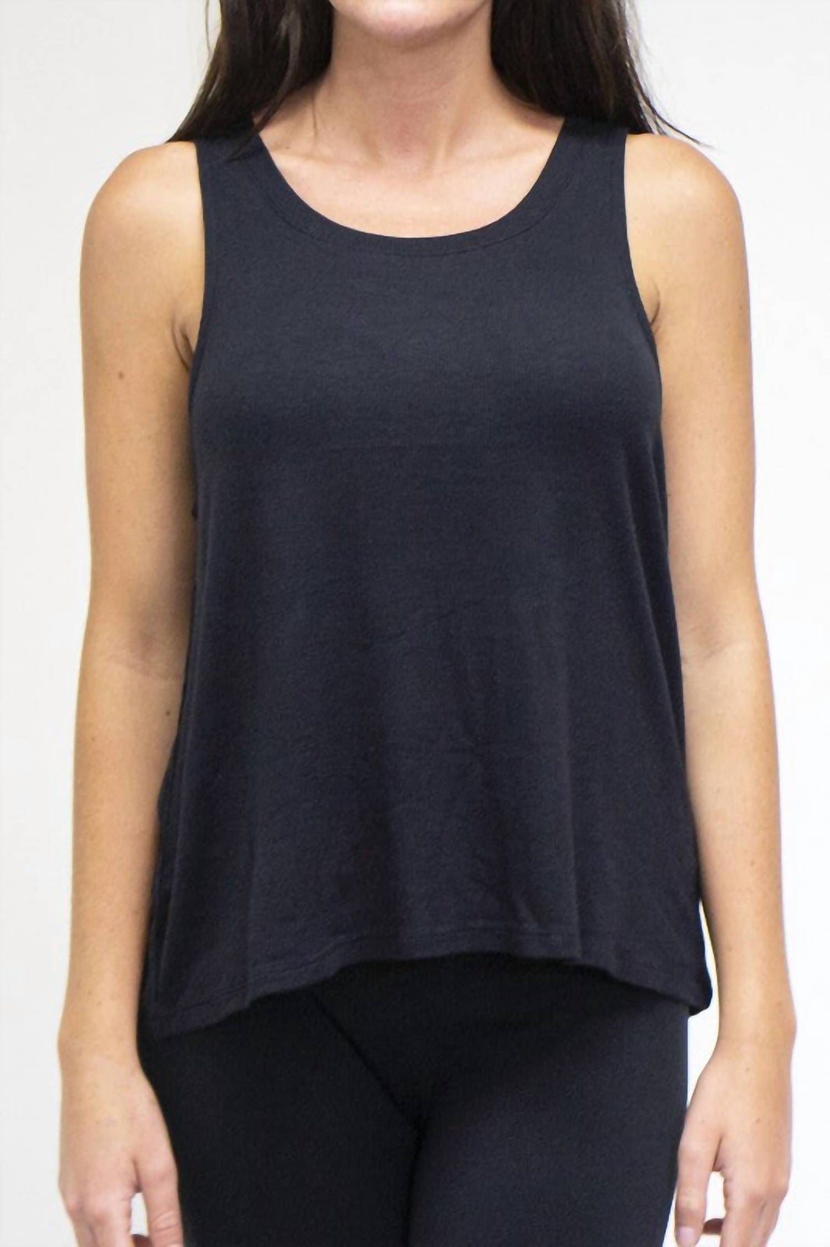Mini geripptes Top Top in Schwarz