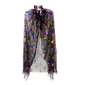kleine Mädchen schwarz rainbow spinnweb drucken halloween cape 2-7