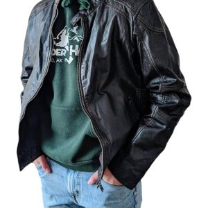 Herren Brent Lederjacke in schwarz 7764962771004