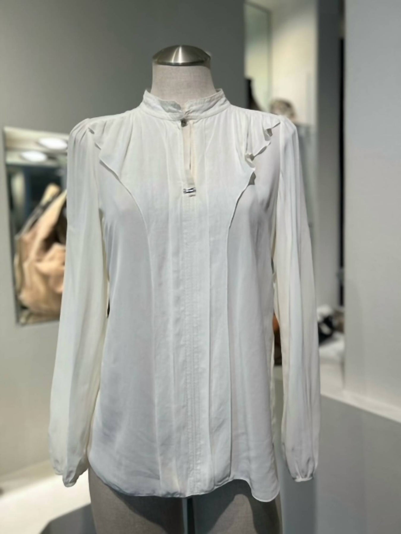 Valoont Transparente Bluse in Creme