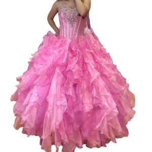 Strapless Quinceañera Kleid in rosa 7764966703164