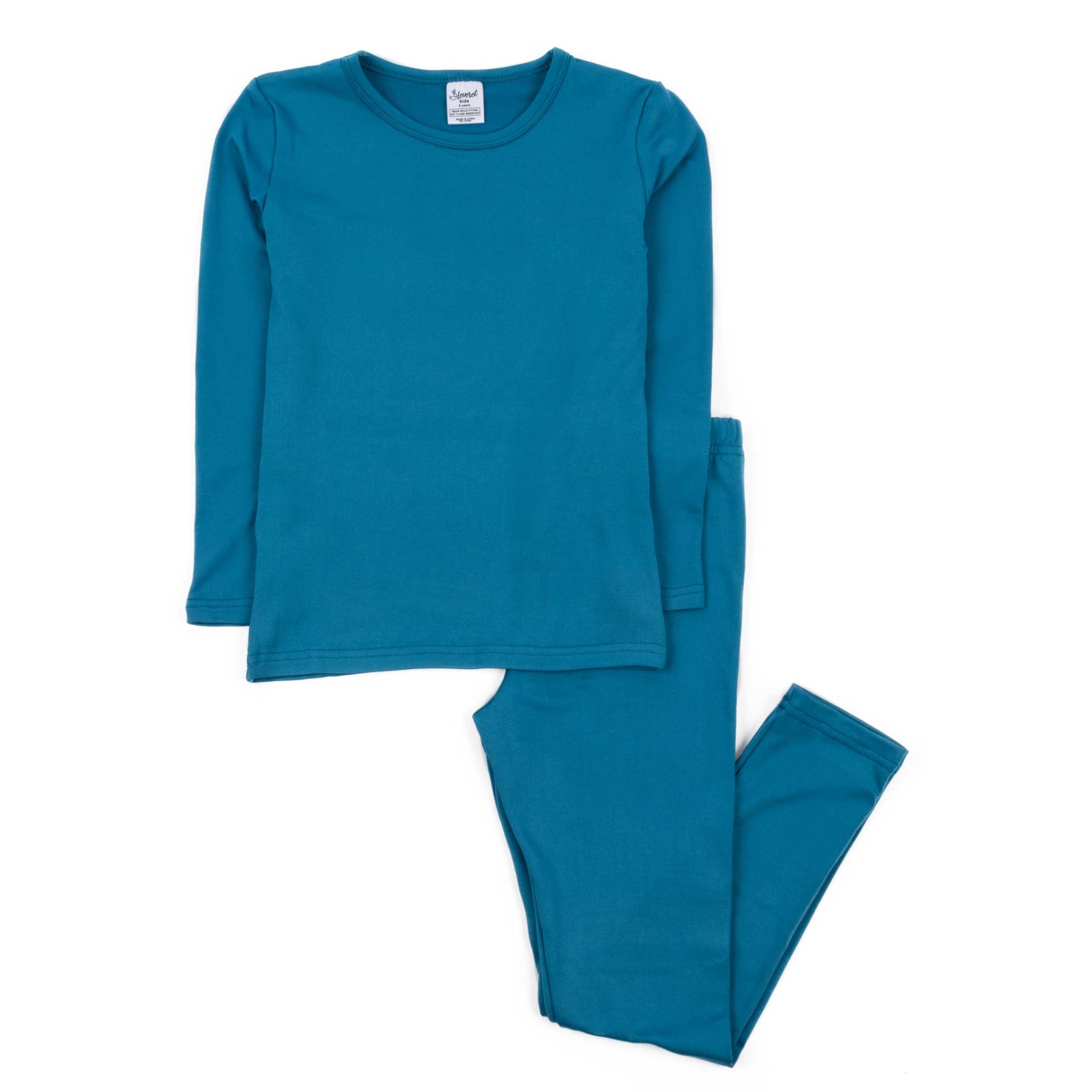 Kinder zweiteilige thermische Pyjamas Boho Volltonfarbe