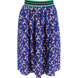 Stella McCartney Bedruckter Rock aus blauer Seide