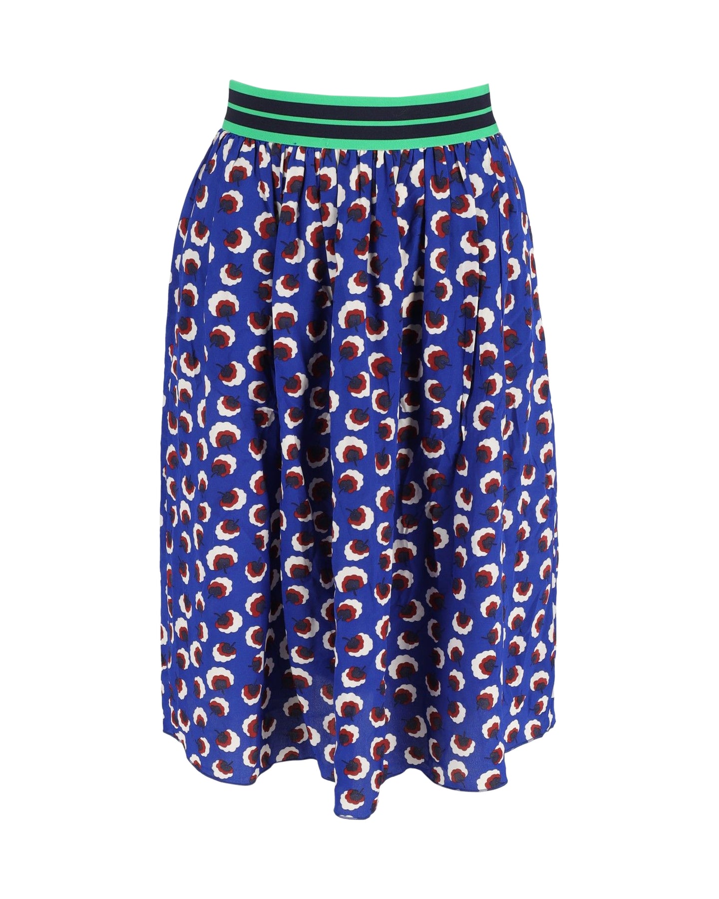 Stella McCartney Bedruckter Rock aus blauer Seide