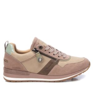 Damen verstellbare Schnürsenkel Sneakers in beige 7764970602556