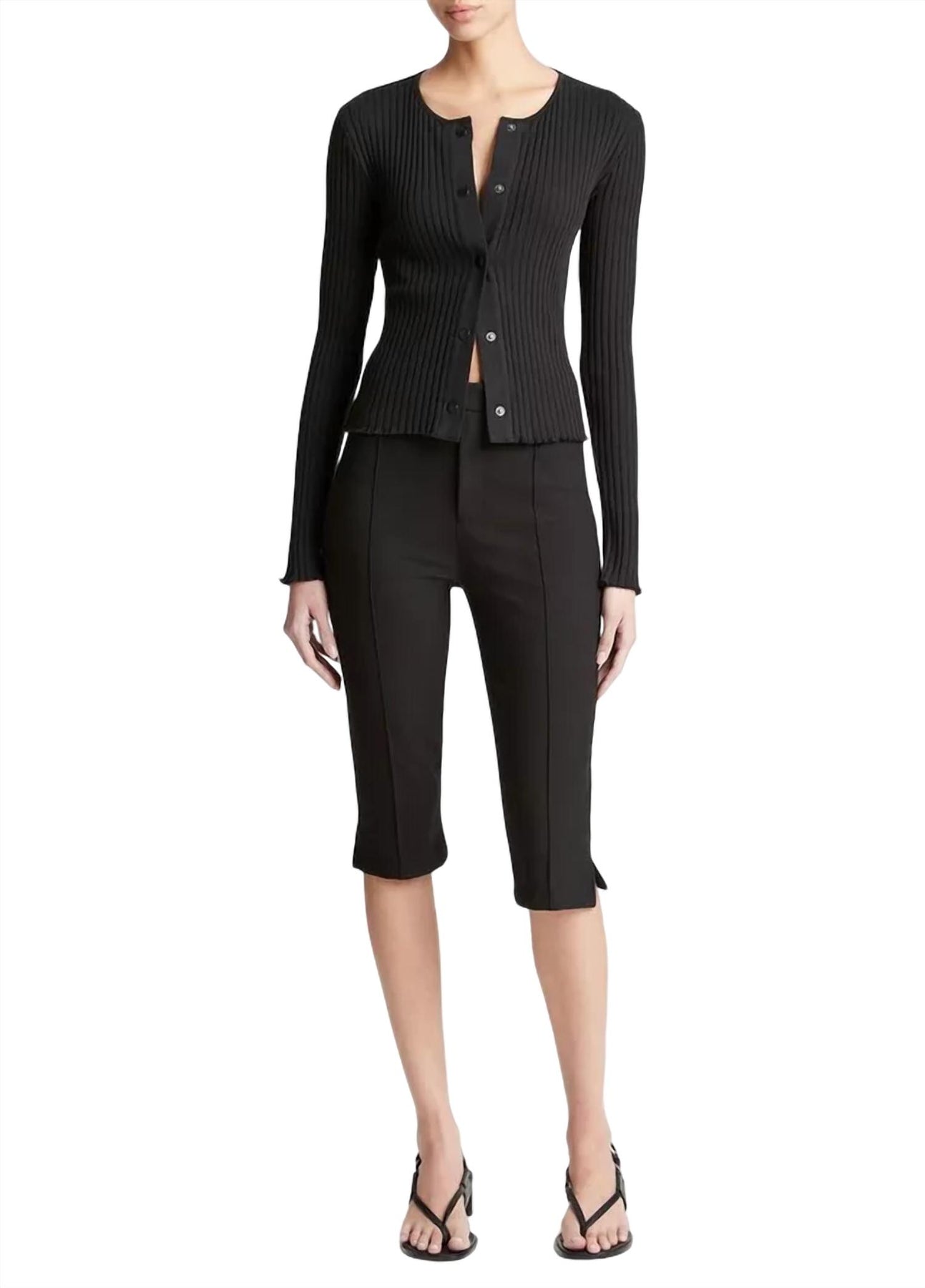 Schmale Passform Capri Hose in Schwarz
