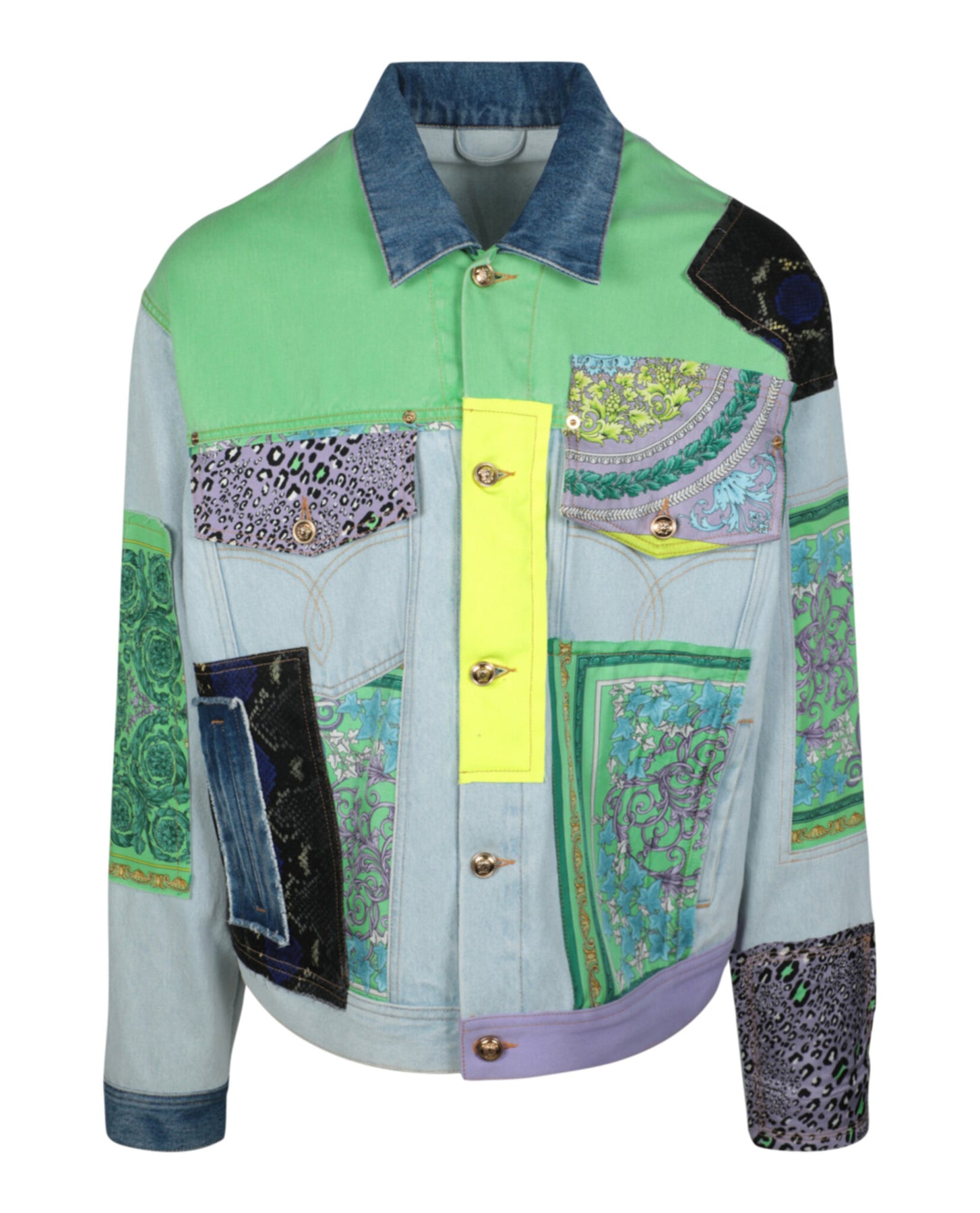 Barocco Patchwork Denim Jacke
