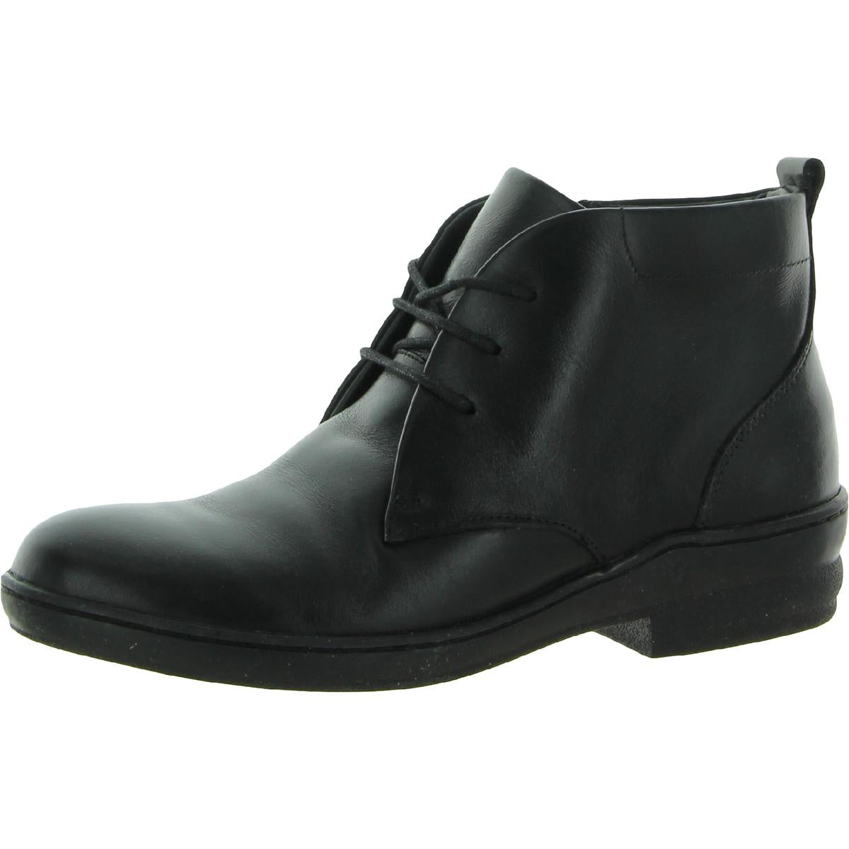 Bank Leder Stiefeletten mit niedrigem Absatz
