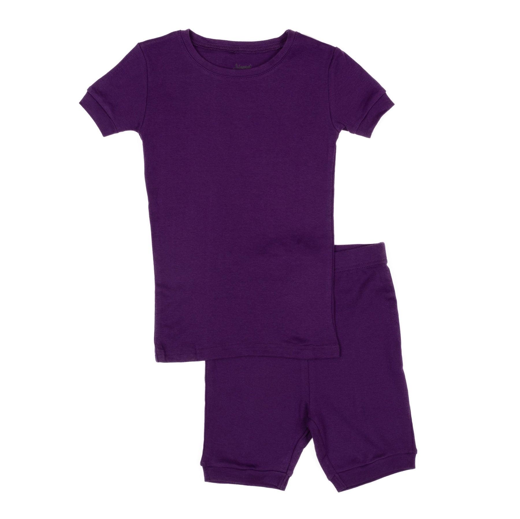 Kinder zwei Stück Baumwolle kurze Pyjamas Boho feste Farbe