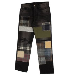 Amiri Mohair Patch lose Jeans – vintage schwarz