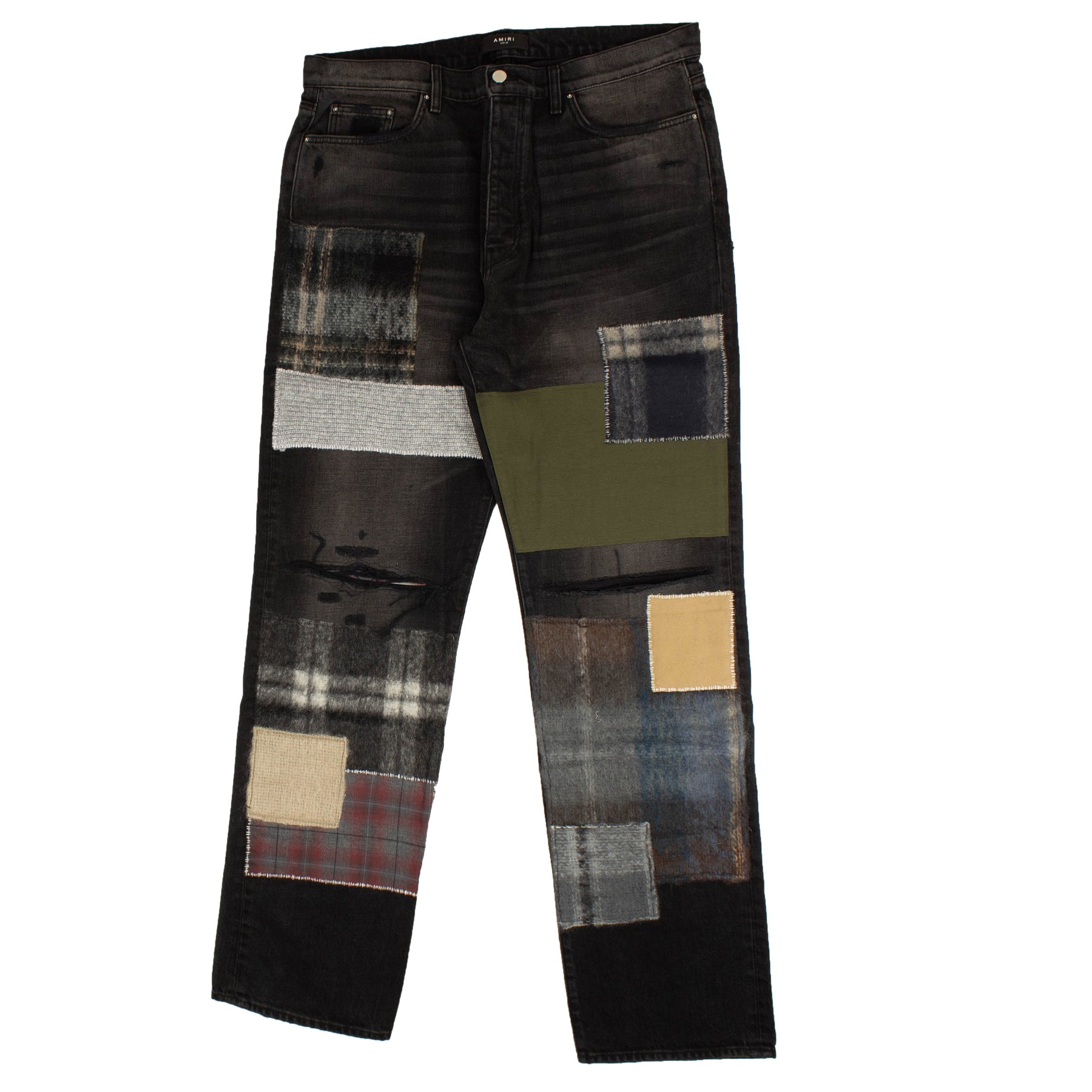 Amiri Mohair Patch locker Jeans – Schwarz