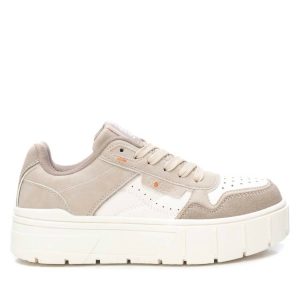 Damen Doppelte Gummi Sneakers in beige 7764971978812