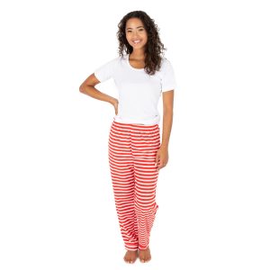Weihnachten Damen Fleece Pyjama Hose gestreift