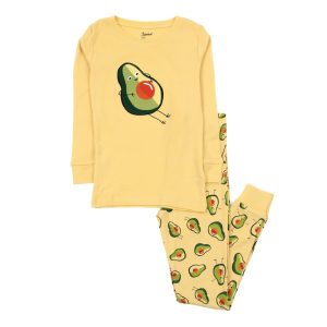Kinder zwei Stück Baumwolle Pyjamas Avocado