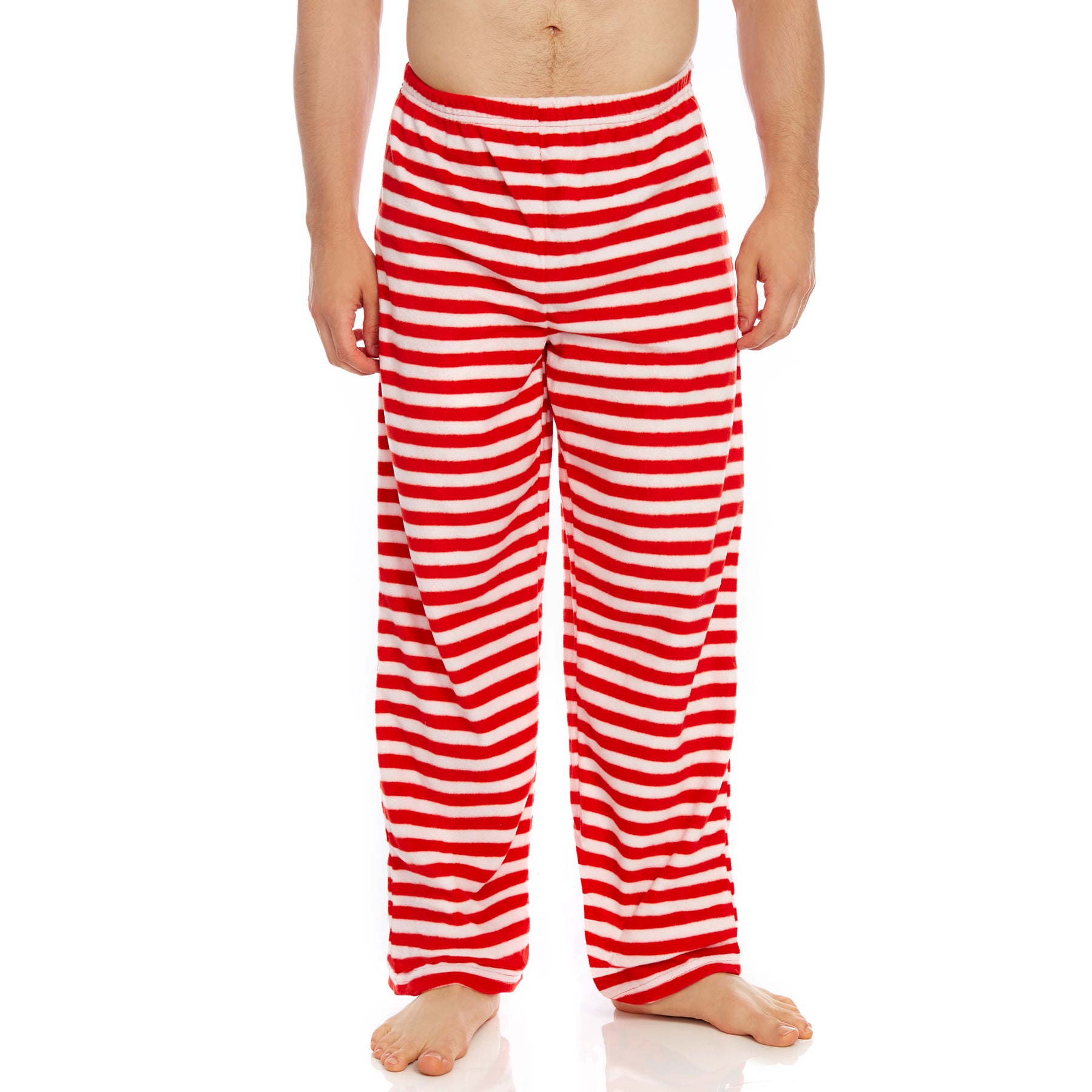 Weihnachten Herren Fleece Pyjama Hose gestreift