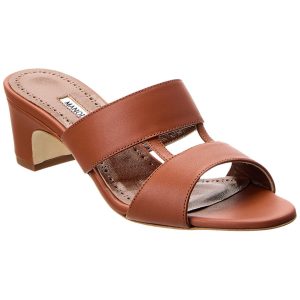 DNU Manolo Blahnik Chus 50 Ledersandale (authentische Vorbesitzer) 7670790488124