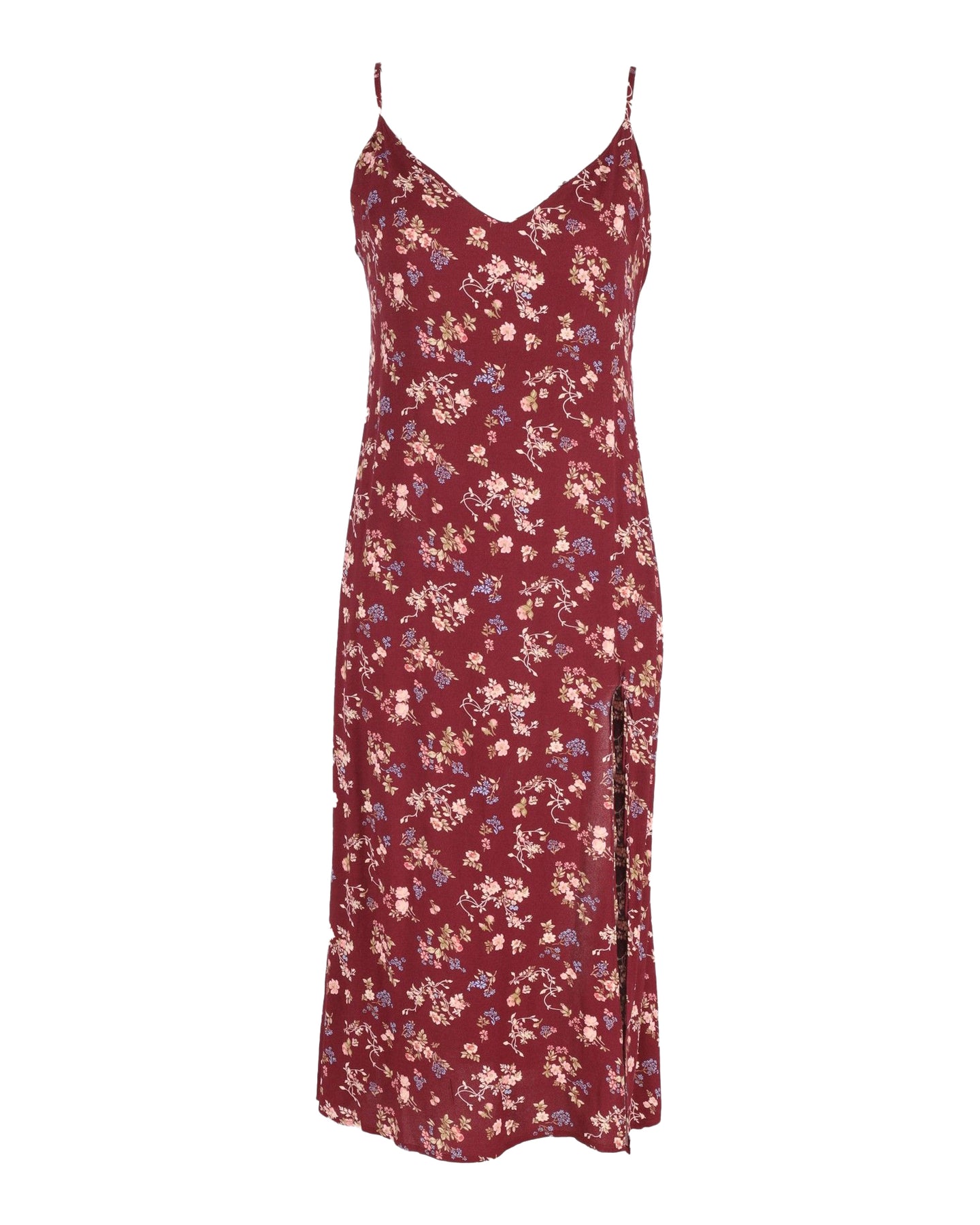 Reformation Crimini Midikleid mit Blumenmuster in Bordeaux Viskose