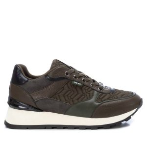 Damen gepolsterte Textil Sneakers in khaki 7764975616060