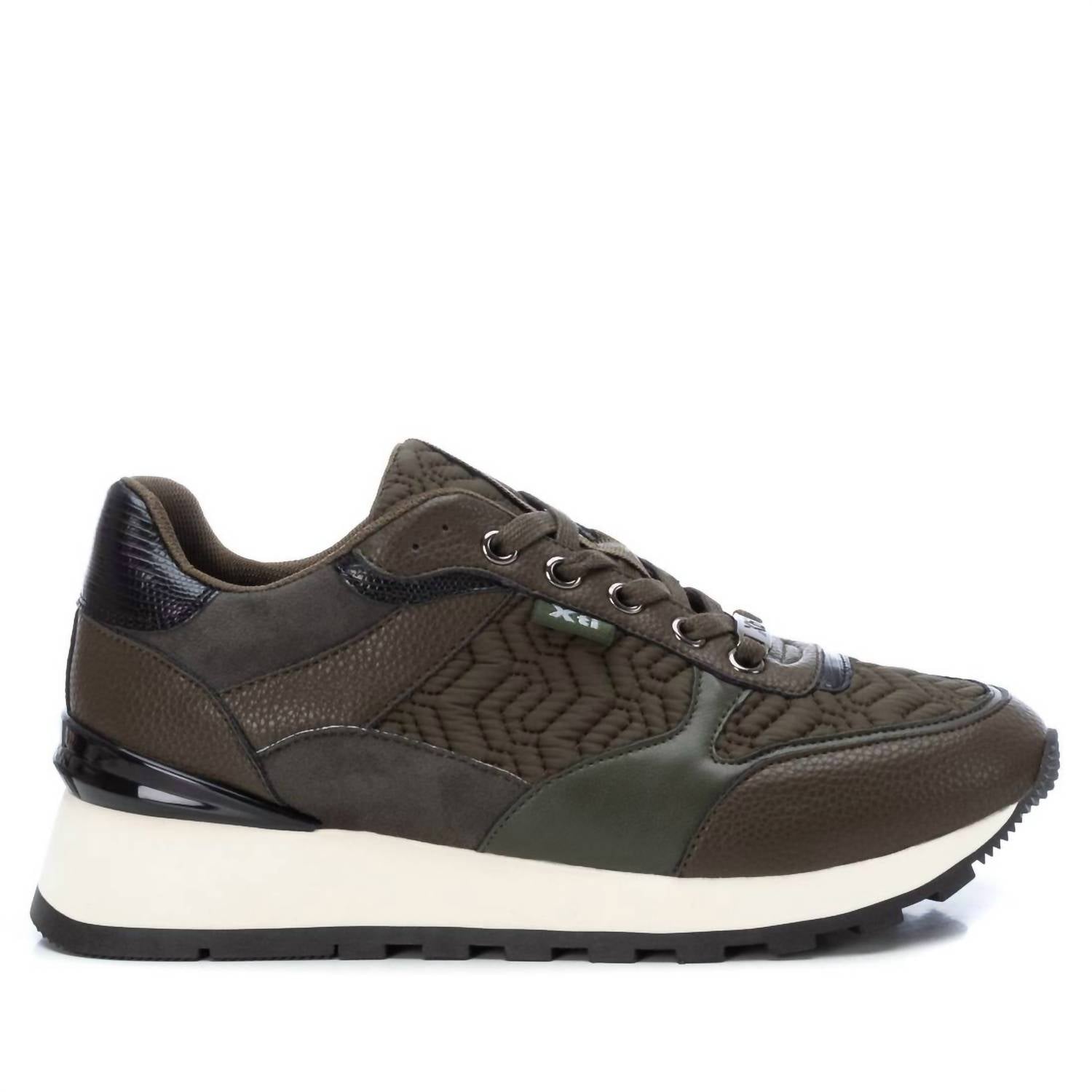 Gepolsterte Damen Textil Sneaker in Khaki
