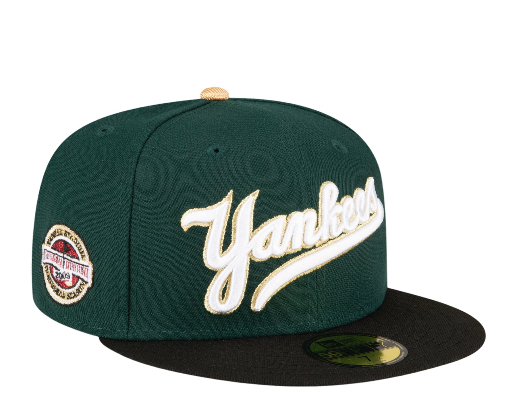 New York Yankees 2009 Eröffnungssaison 59FIFTY körpernah Schwarz mit grünem UV