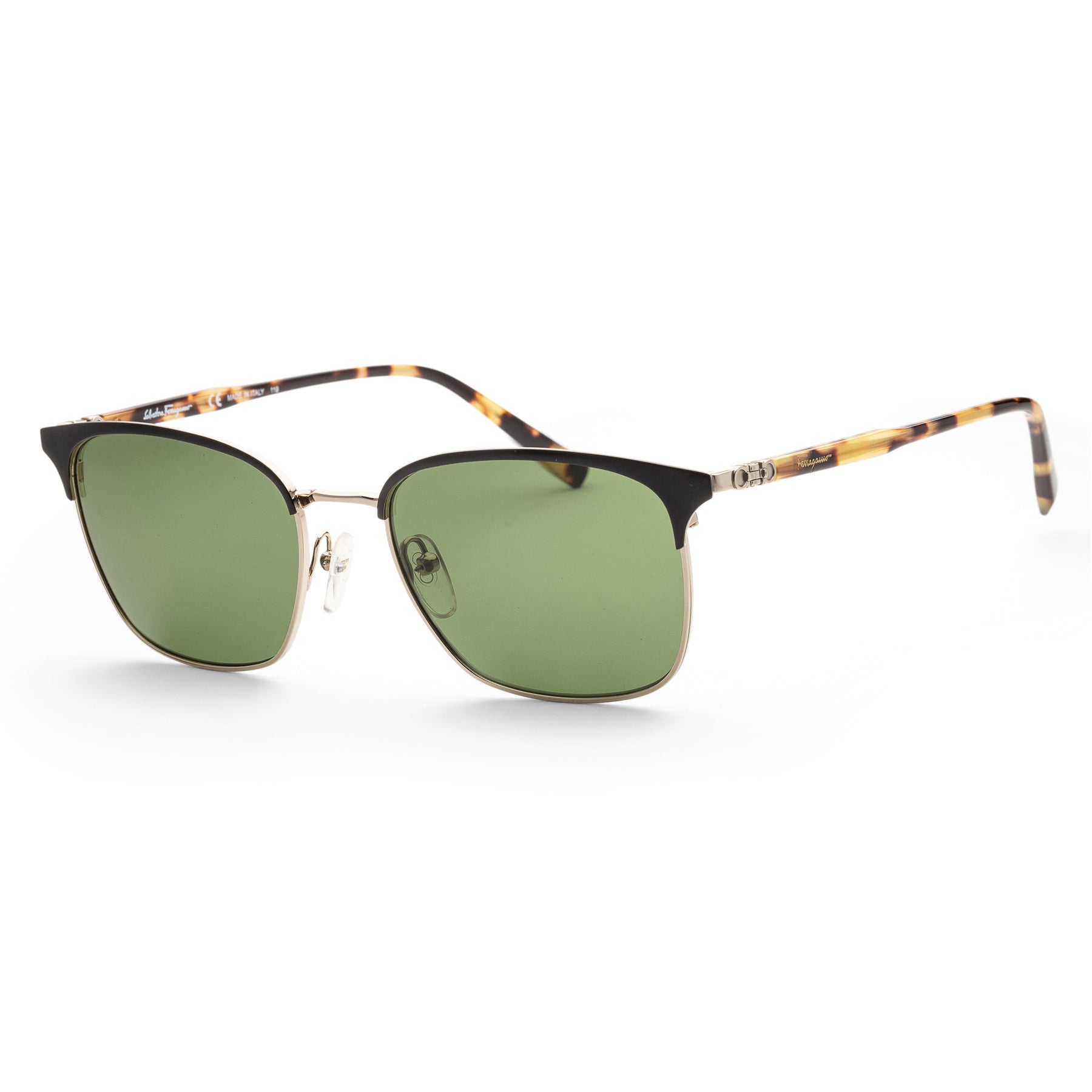 Ferragamo Herren-Sonnenbrille, 54 mm, Schwarz und glänzendes Gold