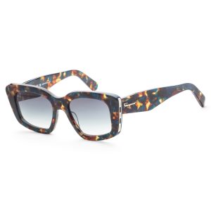 Ferragamo 52 mm blaue Havanna-Sonnenbrille für Damen