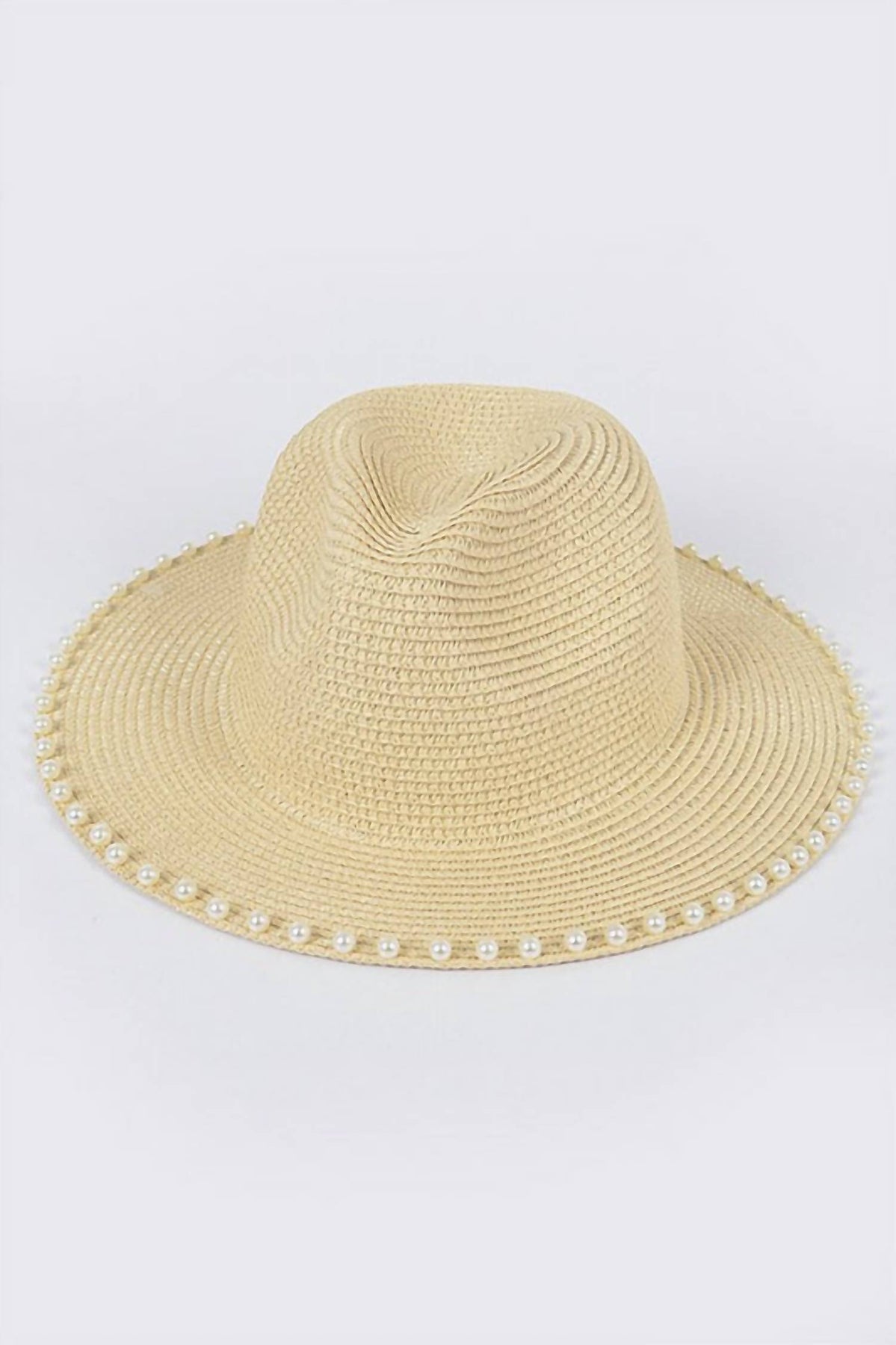 Perlen Strohhut in Beige