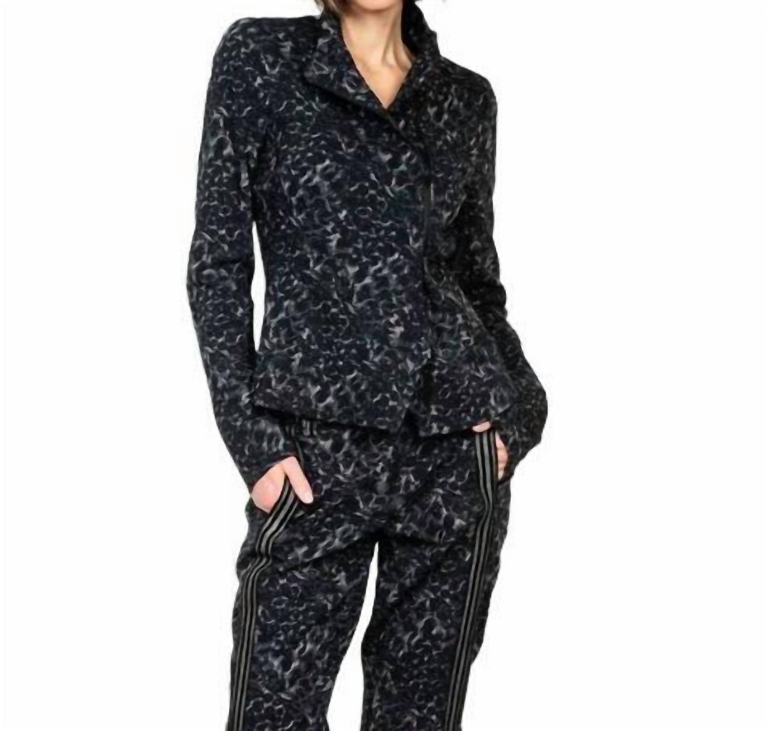 Militärjacke in Schwarz/Grün