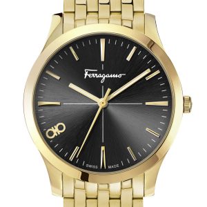 Ferragamo Damen-Armbanduhr mit 35 mm goldenem Quarz