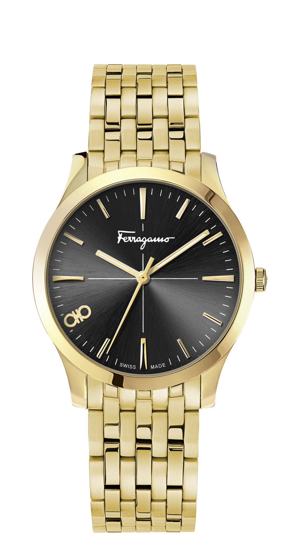 Ferragamo Damen-Armbanduhr mit 35 mm goldenem Quarz