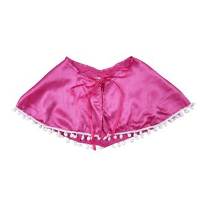 kleine Mädchen heiß rosa weiß pom pom trim Halloween Cape 2-4