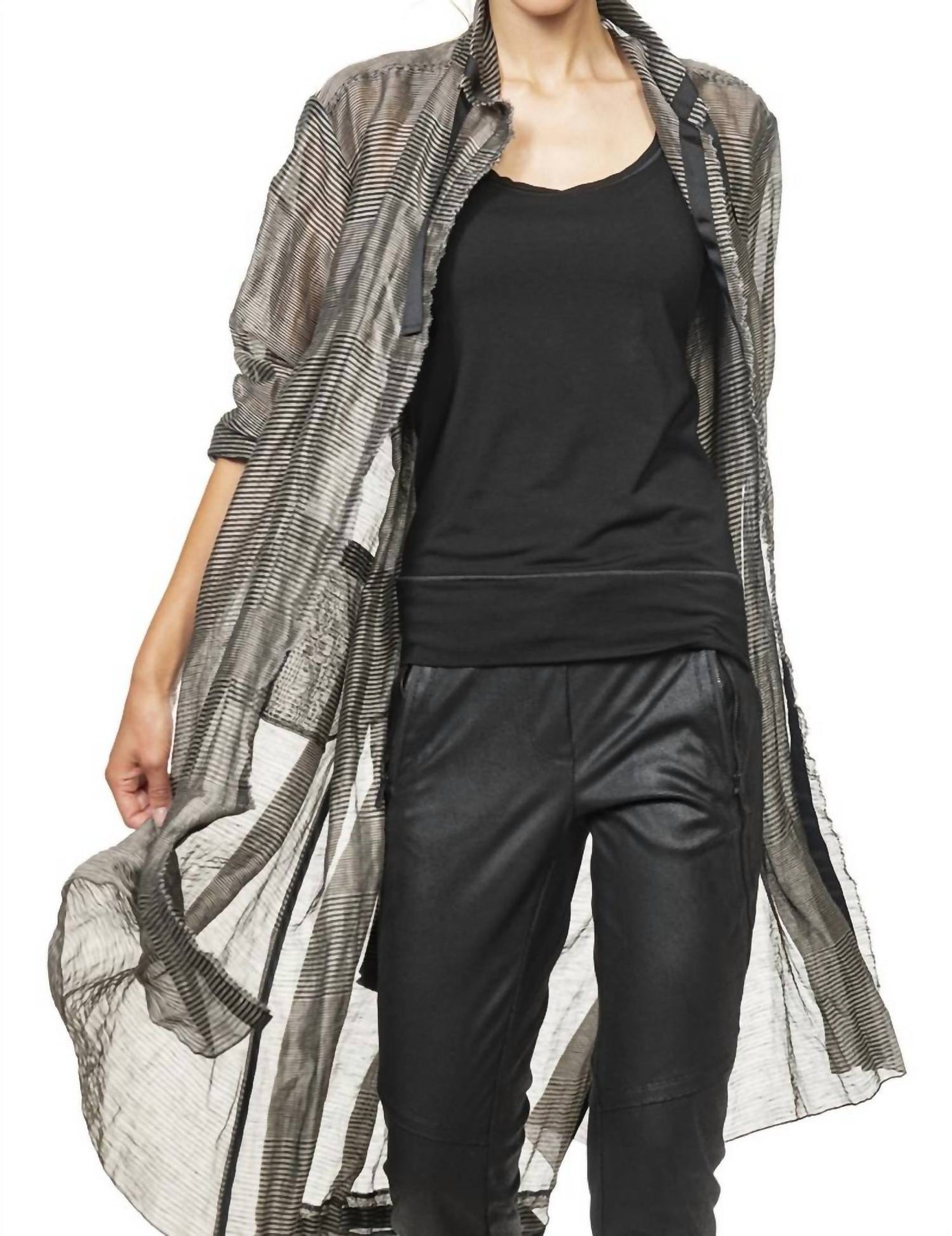 Chasuble Organza Duster in schwarz/grau