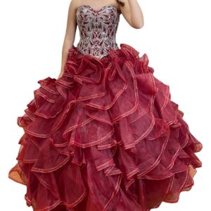 Quinceañera Kleid in Wein – 7765055897660