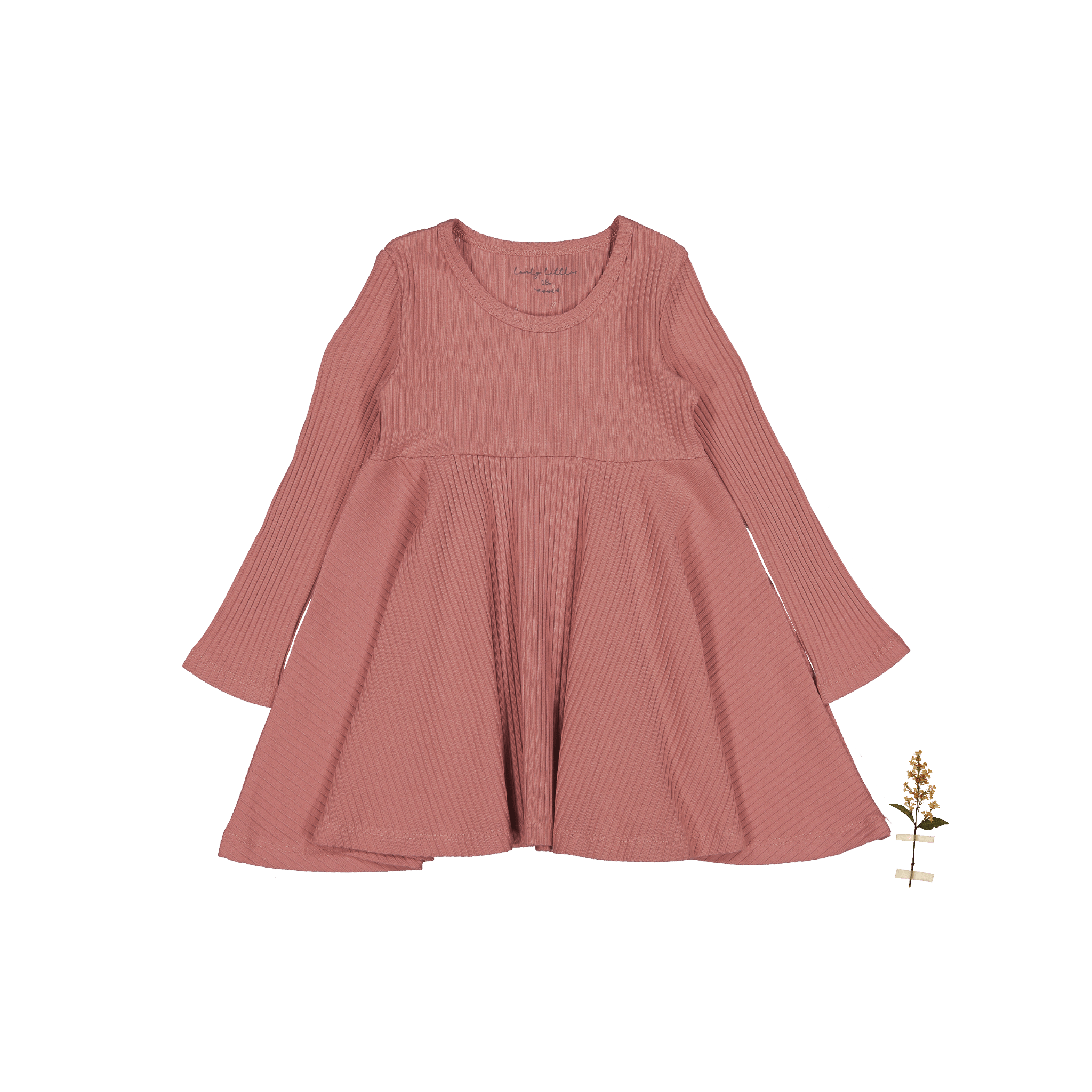 Das Langarmkleid – Rosewood gerippt