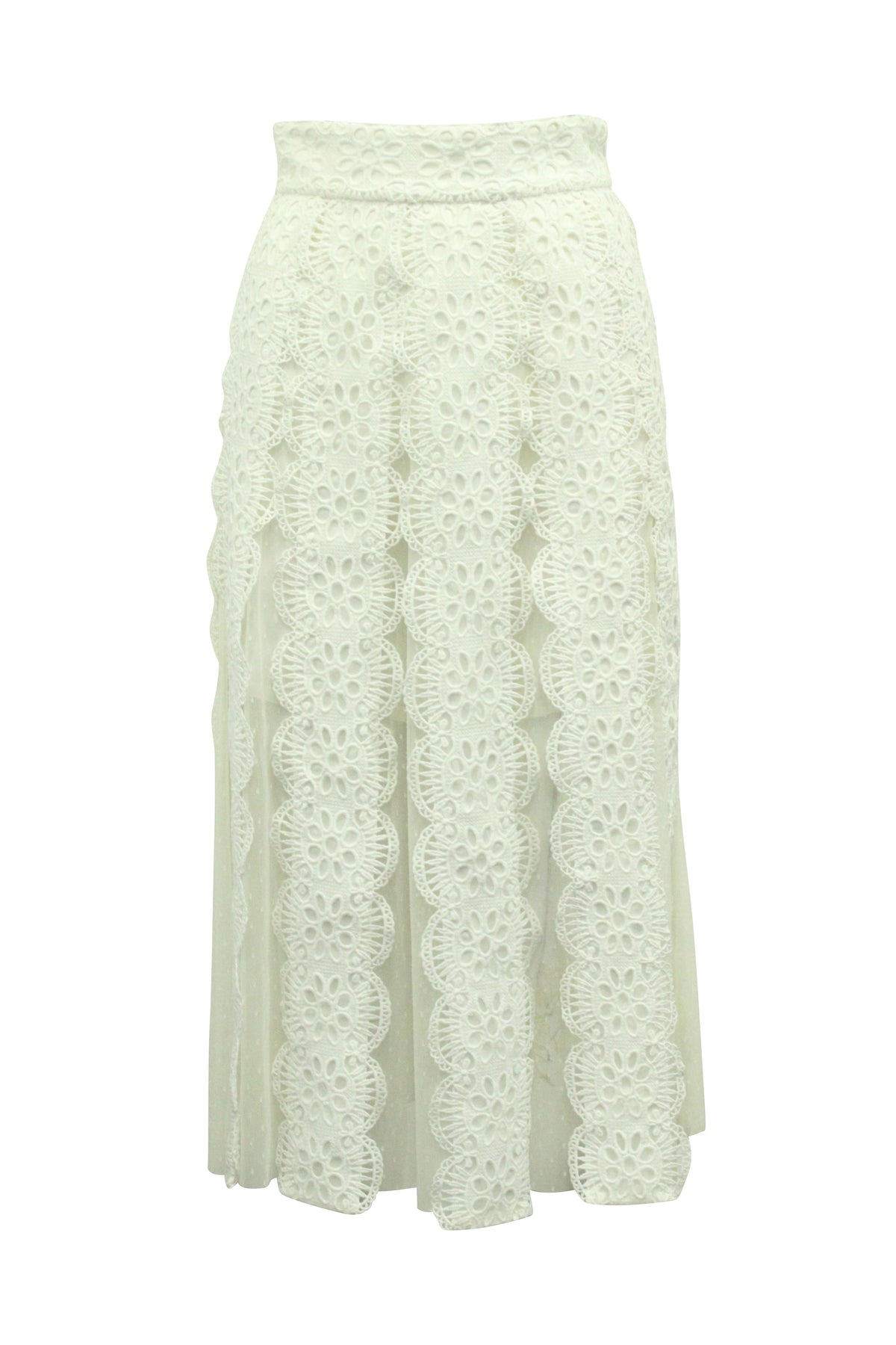 Maje Maxirock aus Spitze in cremefarbenem Polyester