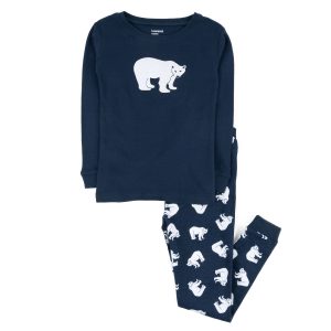 Weihnachten Kinder zwei Stück Baumwolle Pyjamas Eisbär