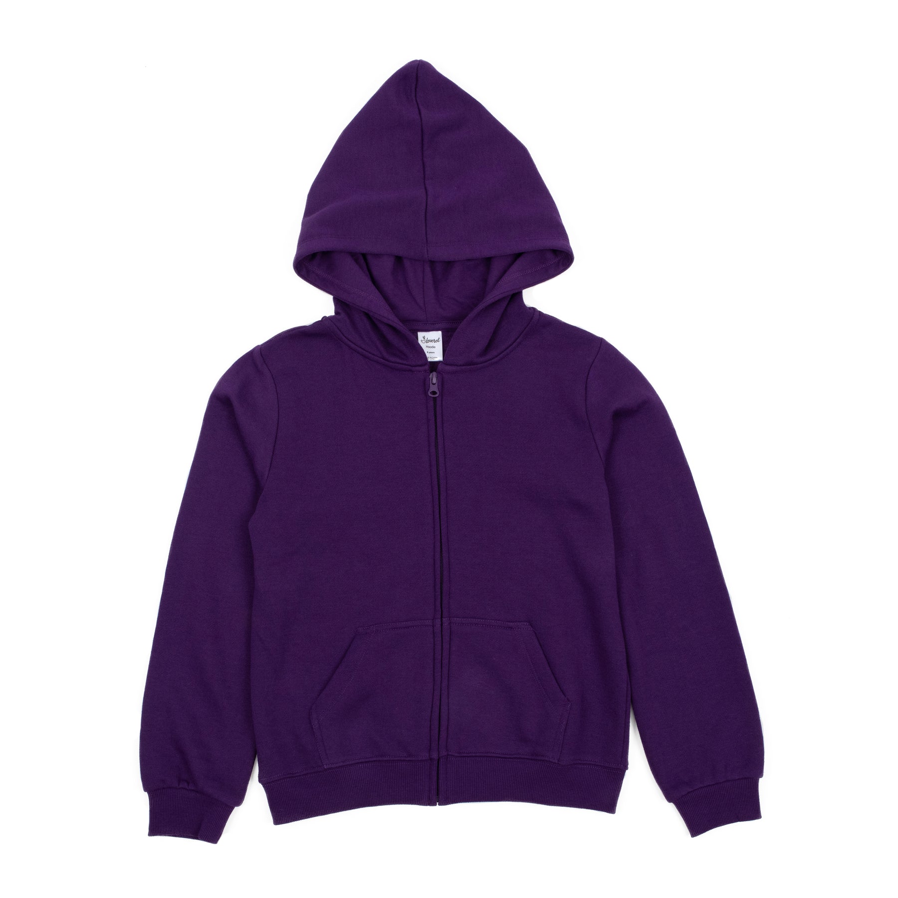 Kinder Reißverschluss Sweat Kapuzenpullover Boho Volltonfarbe