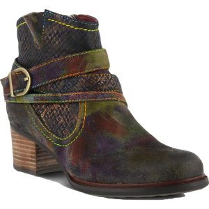SHAZZAM Leder Block Ferse Stiefeletten