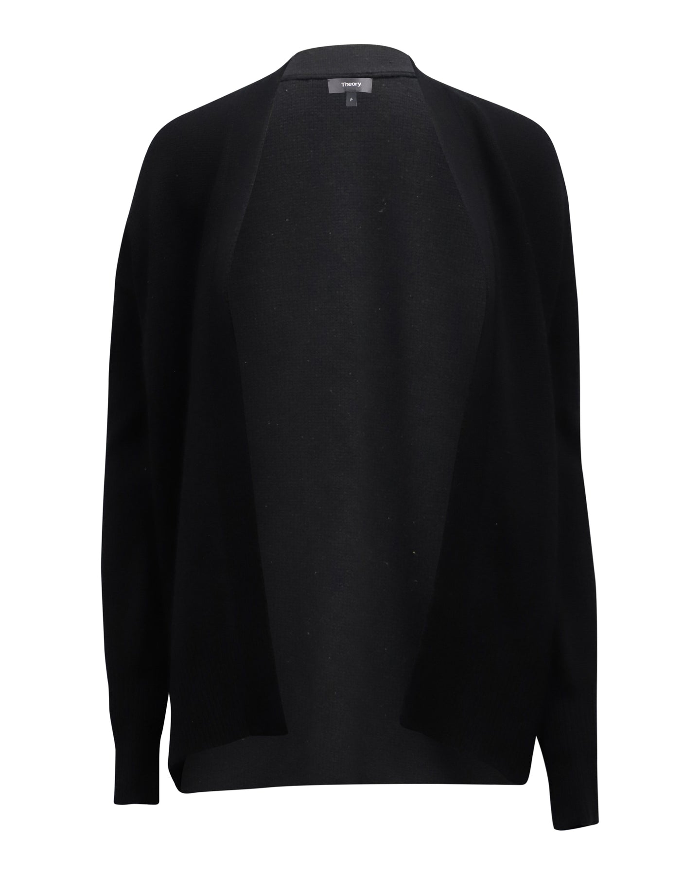 Theory Oversize Strickjacke mit offener Vorderseite aus schwarzer Wolle