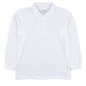 Langarm Baumwolle Poloshirt neutrale feste Farbe