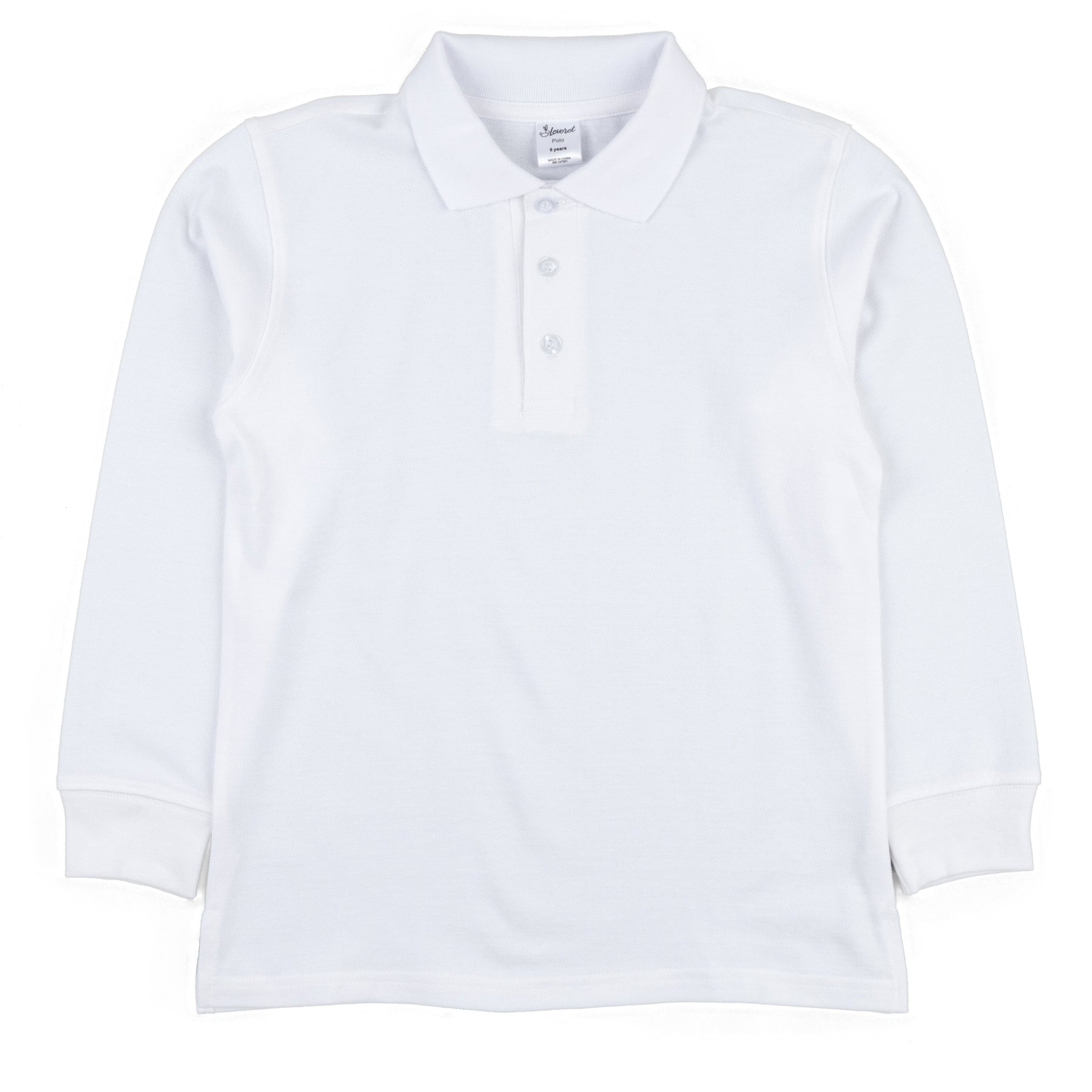 Langarm Poloshirt aus Baumwolle Neutral einfarbig
