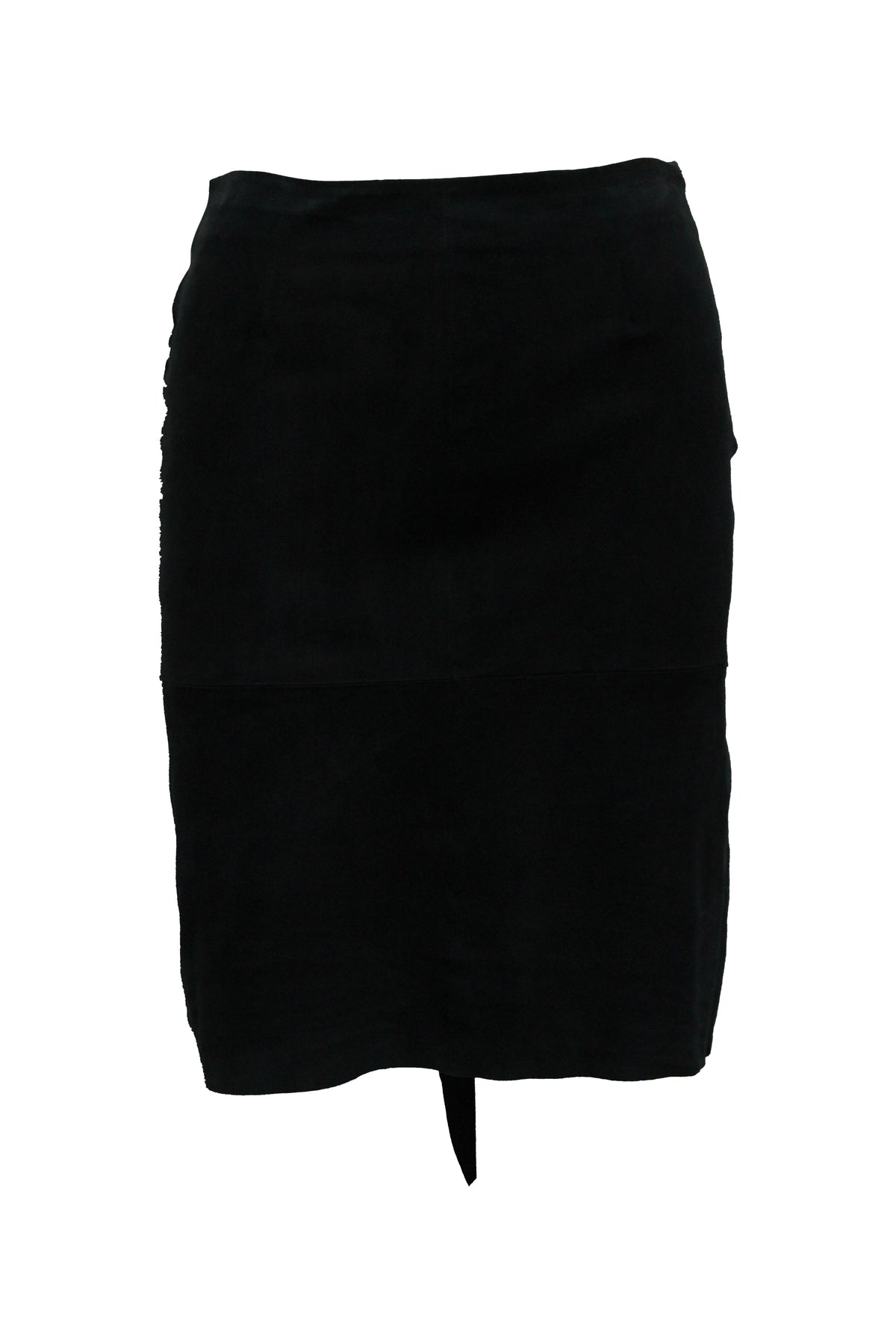 Ba & Sh Asymmetrischer Rock aus schwarzem Ziegenleder