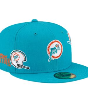 New Era x Just Don x Miami Dolphins 59FIFTY Fitted Kappe mit grauem Untervisor 7676481503292