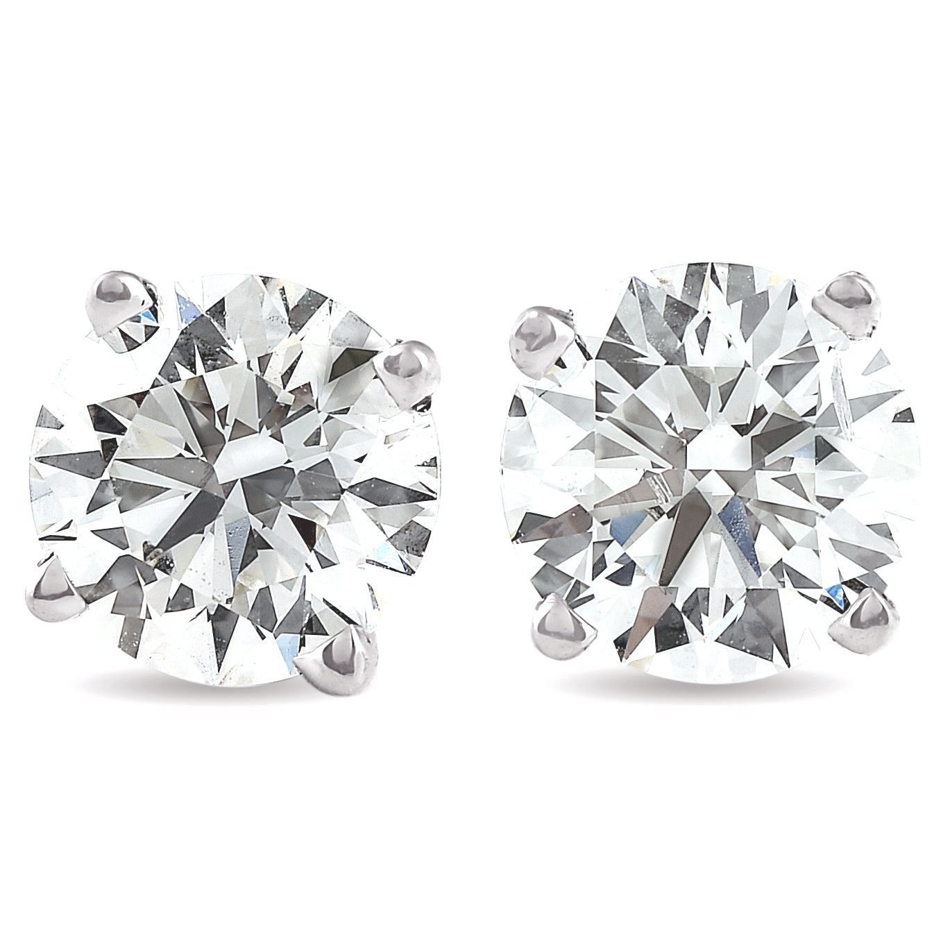 Zertifizierte 4 Ct TW Runde Lab Grown Schraube zurück Studs 14k Weißgold