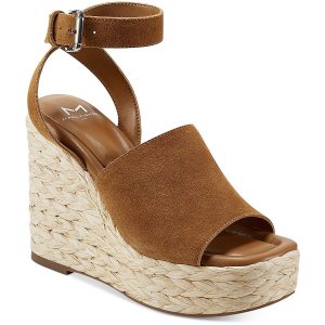 Nelly Wildledergewebte Keilsandalen