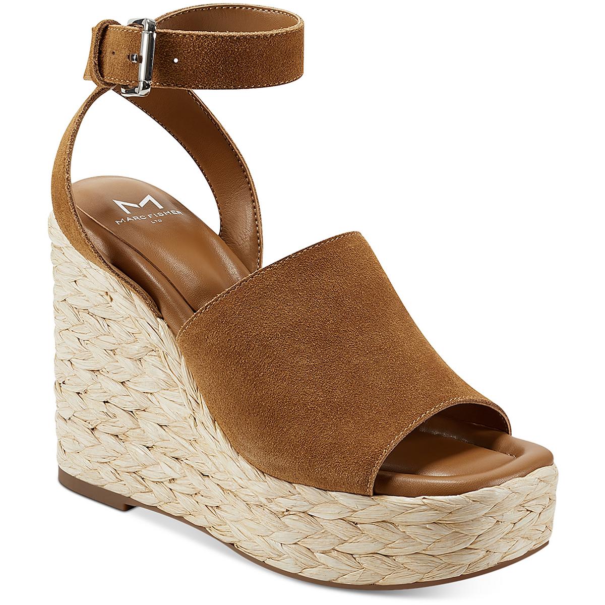 Nelly Wildledergewebte Keilsandalen