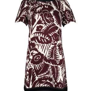 Marc Jacobs Tropical Print Shift Kleid aus Maronenbaumwolle 7765061107772