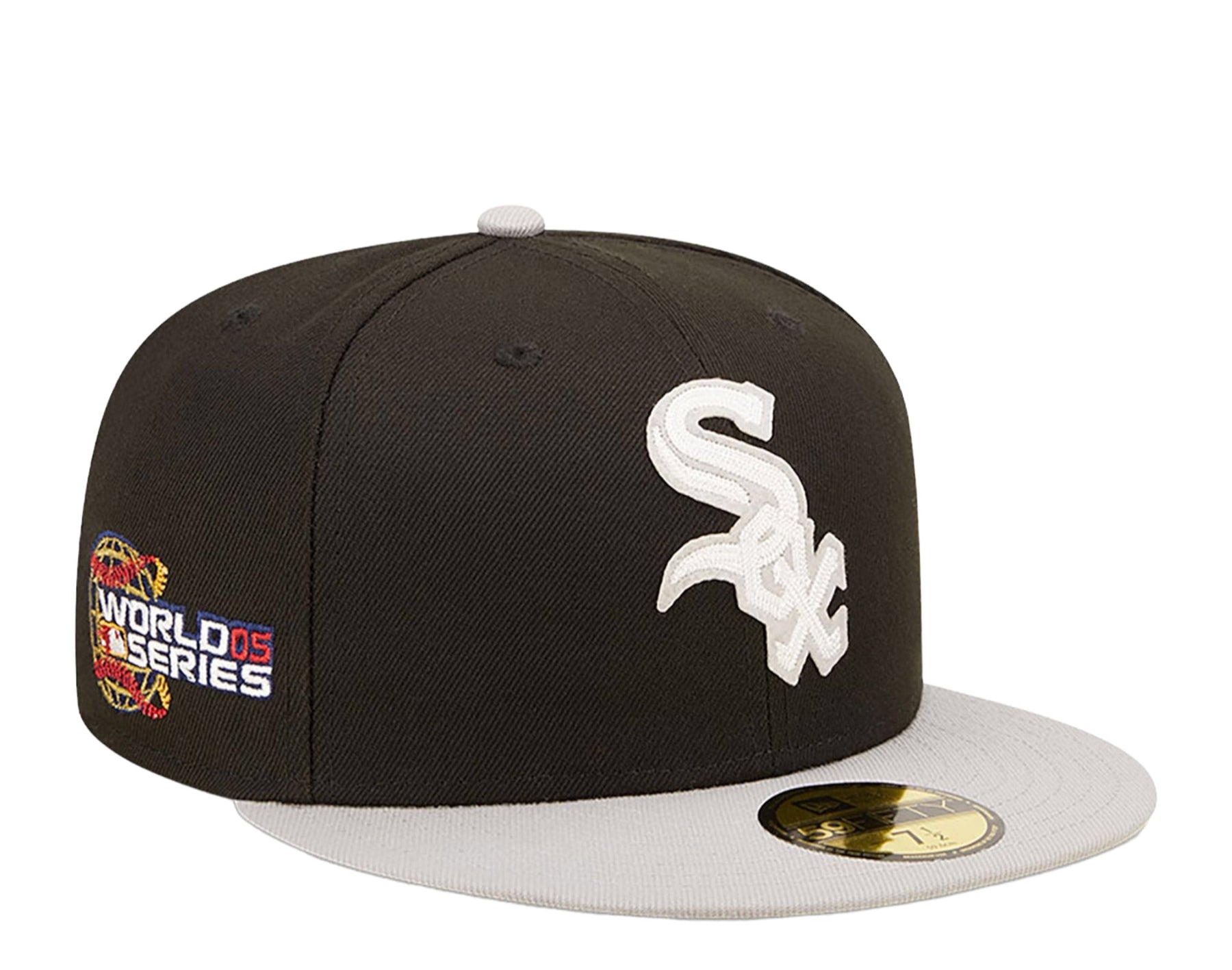 New Era Chicago Weiß Sox Letterman 59FIFTY Einpassende Kappe 60296435 – Schwarz/Grau
