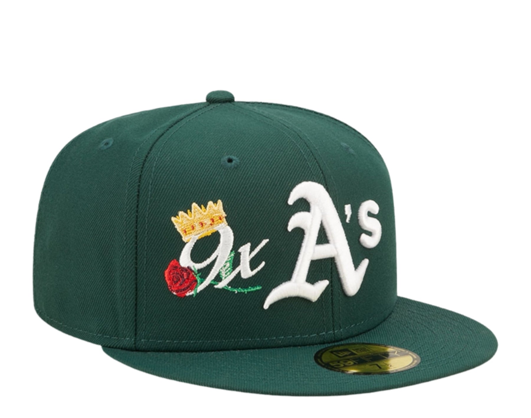 New Era 59Fifty MLB Oakland Leichtathletik Krone 9X Champs Grün Einbauhut 60243482